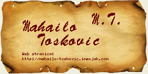 Mahailo Tošković vizit kartica